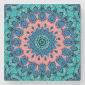  retro ornamental mandala stenen onderzetter (Voorkant)