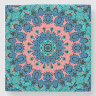  retro ornamental mandala stenen onderzetter