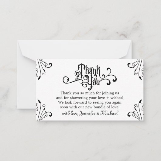 Retro  Ornamenten Bedankt Notitiekaartje (Voorkant)