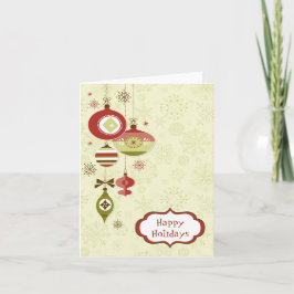 Retro-Ornamenten en sneeuw - Prettige feestdagen Kaart