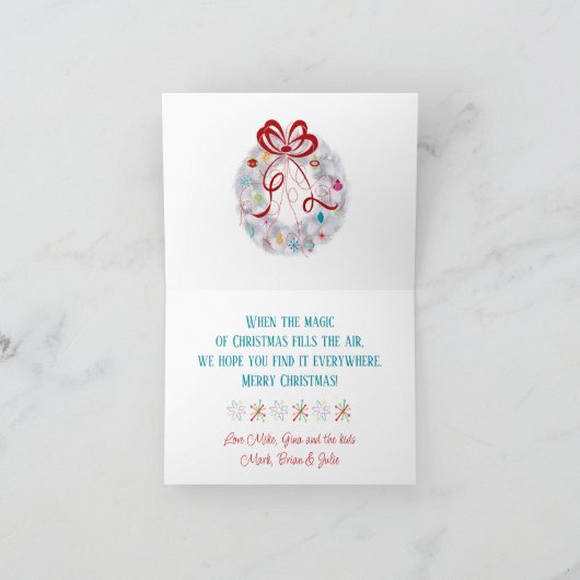 Retro Ornamenten Feestdagen Kaart (Binnen)