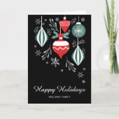 Retro Ornamenten Feestdagen Kaart (Voorkant)