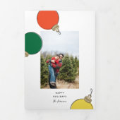 Retro Ornamenten foto Drieluik Wenskaart (Cover)