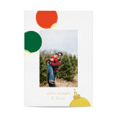 Retro Ornamenten Kerst Foto Goud Folie Kaart