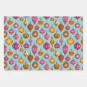 Retro Ornamenten Kerst Inpakpapier Vel (Voorkant 3)