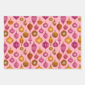 Retro Ornamenten Kerst Inpakpapier Vel (Voorkant 2)