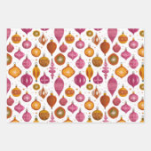 Retro Ornamenten Kerst Inpakpapier Vel (Voorkant)