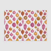 Retro Ornamenten Kerst Tissuepapier (Voorkant)