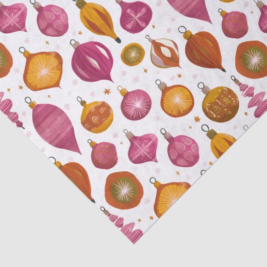 Retro Ornamenten Kerst Tissuepapier (Detail)