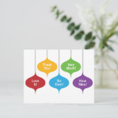 Retro ornamenten kerstcadeau bedankkaart briefkaart (Staand voorkant)