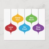 Retro ornamenten kerstcadeau bedankkaart briefkaart (Voorkant)