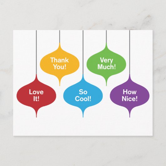 Retro ornamenten kerstcadeau bedankkaart briefkaart (Voorkant)