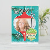 Retro Ornamenten Kerstkaarten Kaart (Staand voorkant)