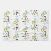 Retro-Ornamenten, keuken uit de middelbare eeuw Theedoek (Horizontaal)