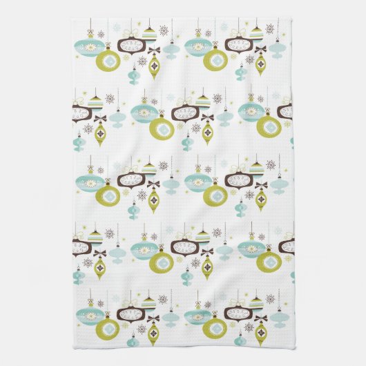 Retro-Ornamenten, keuken uit de middelbare eeuw Theedoek (Verticaal)