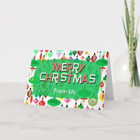 Retro Ornamenten Leuke Feestdagen Aangepaste Kerst Kaart (Voorkant)