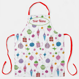 Retro Ornamenten Leuke Hand-geïllustreerde geperso Schort