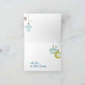 Retro Ornamenten, Prettig Kerstfeest Feestdagen Kaart (Binnen)