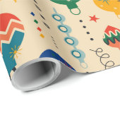 retro ornamenten Rustiek traditioneel patroon Cadeaupapier (Rol Hoek)