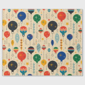 retro ornamenten Rustiek traditioneel patroon Cadeaupapier (Vlak)