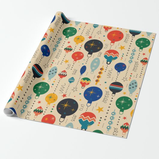 retro ornamenten Rustiek traditioneel patroon Cadeaupapier (Uitgerold)