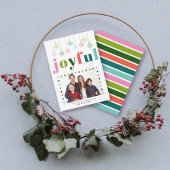 Retro ornamenten Vreugdevolle typografie, Kerstfot Feestdagenkaart