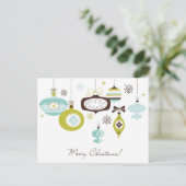 Retro-Ornamenten, vrolijk kerstfeest Feestdagenkaart (Staand voorkant)