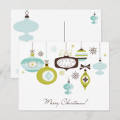 Retro-Ornamenten, vrolijk kerstfeest Feestdagenkaart (Voorkant / Achterkant)