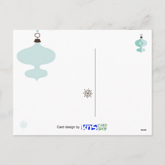 Retro-Ornamenten, vrolijk kerstfeest Feestdagenkaart (Achterkant)