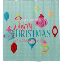 Retro Ornaments Blauwgroen Kerstmis