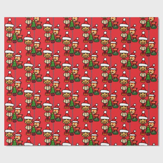 Retro ornaments cadeaupapier (Vlak)