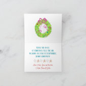 Retro Ornaments Green Kerstmis Feestdagen Kaart (Binnen)