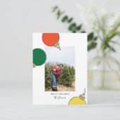 Retro Ornaments Holiday Photo Card Feestdagenkaart (Staand voorkant)