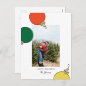 Retro Ornaments Holiday Photo Card Feestdagenkaart (Voorkant / Achterkant)