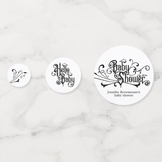 Retro Ornaments Horror Black Gothic Baby Confetti (Voorkanten)