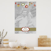 Retro Ornaments Photo Lijst Sjabloon Poster (Keuken)
