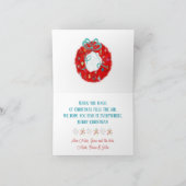 Retro Ornaments Red Kerstmis Feestdagen Kaart (Binnen)