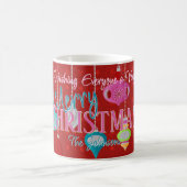 Retro Ornaments Red Kerstmis Koffiemok (Center)