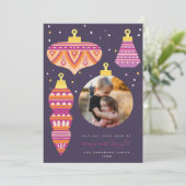 Retro Ornamnet Vakantiefotokaart Kaart (Staand voorkant)