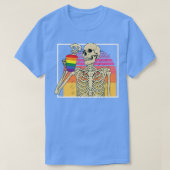 Retro Ortho Skeleton Coffee Drinker LGBTQ T-shirt (Design voorkant)