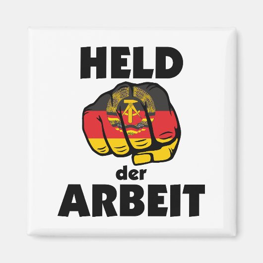 Retro Ostalgie DDR Held der Arbeit Magneet (Voorkant)