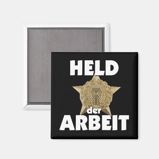 Retro Ostalgie DDR Held der Arbeit Stern Wappen Magneet (Voorkant / Achterkant)