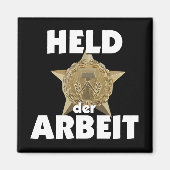 Retro Ostalgie DDR Held der Arbeit Stern Wappen Magneet (Voorkant)