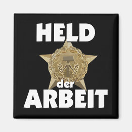 Retro Ostalgie DDR Held der Arbeit Stern Wappen Magneet