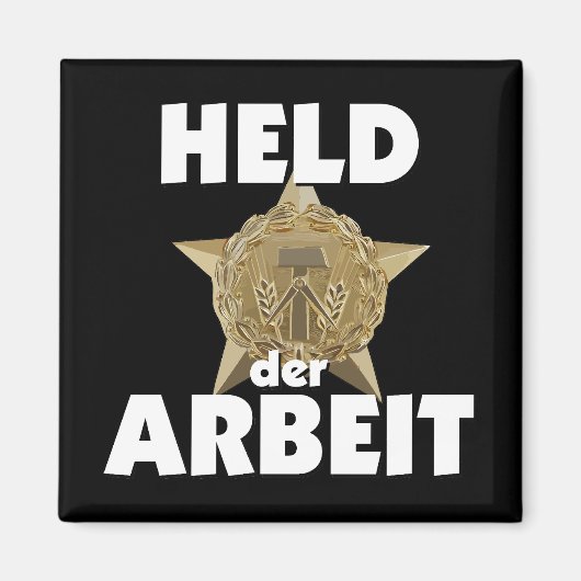 Retro Ostalgie DDR Held der Arbeit Stern Wappen Magneet (Voorkant)