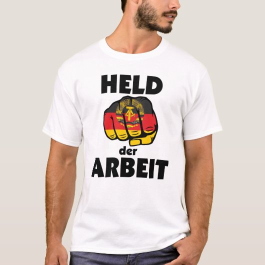 Retro Ostalgie DDR Held der Arbeit T-shirt (Voorkant)