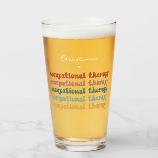 Retro OT Behandelingstherapie op maat Glas (Voorkant gevuld)