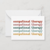 Retro OT beroepstherapie voor schoolstudenten Notitiekaartje (Voorkant)