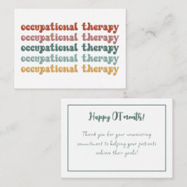 Retro OT beroepstherapie voor schoolstudenten Notitiekaartje