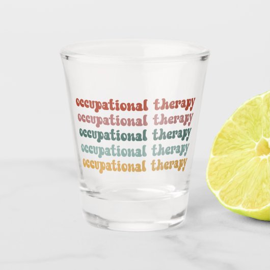 Retro OT beroepstherapie voor schoolstudenten Shot Glas (Voorkant)
